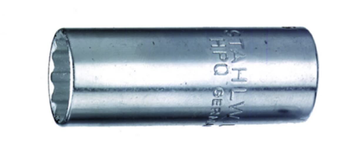 Stahlwille 40ADL-3/16 Steel Bi-Hex Extra Deep Socket, 1/4" Drive, 12 Points, 3/16" Diameter, 50mm Length, 10.7mm Width