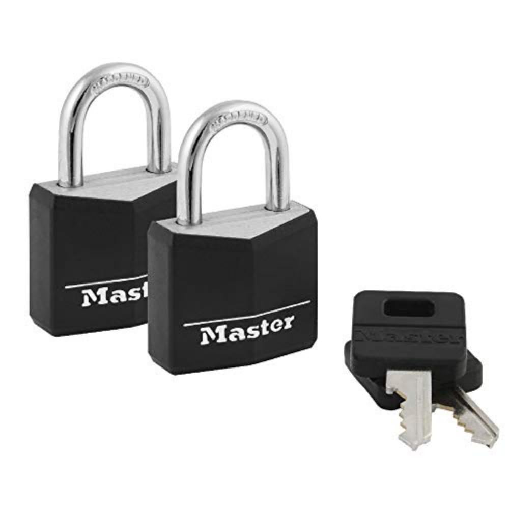 Candado recubierto de aluminio Master Lock Negro Paquete de 2