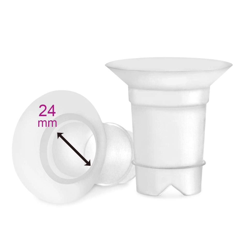 Insertos de embudo Maymom de 24 mm para copa de recolección manos libres Spectra 28 mm. 2 piezas/cada una.