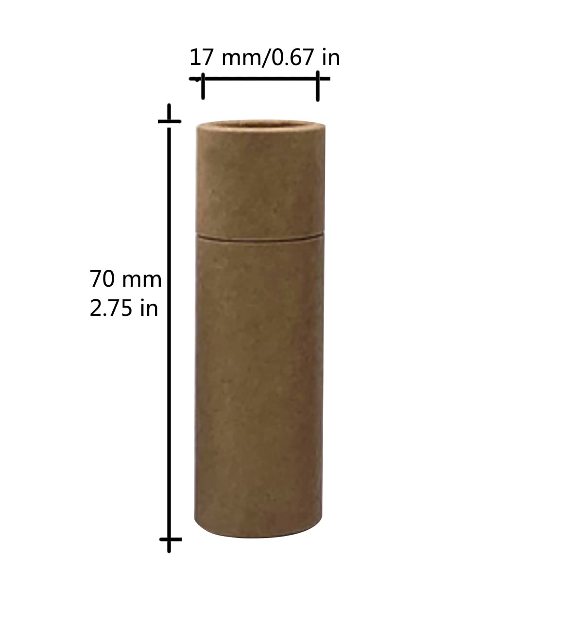 Healthcom 12 tubos de cartón, de 8,5 g, para bálsamo labial, tubos vacíos de cartón, tubo de pintalabios, rellenable, contenedor de perfume sólido, contenedor para muestras cosméticas, desodorante (marrón)