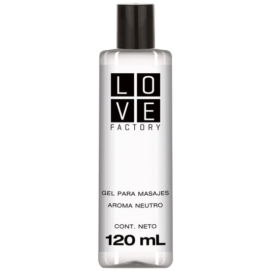 Gel para Masajes Intimos Lubricante Base Agua Libre de Parabeno Love Factory 120 mL (Neutro)