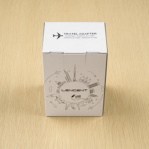 LENCENT Adaptador Universal de Viaje, Todo en Uno Adaptador Enchufe Internacional Tipo A/C/G/I, Convertidor de Enchufe con 2 Puertos USB para Más de 200 Países, Compatible con UE/UK/EEUU/AUS