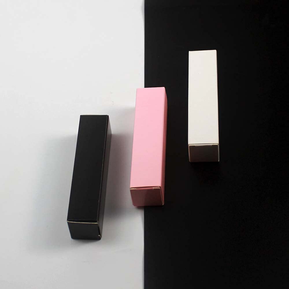 50 paquetes de 23x23x103mm papel lápiz labial caja de lápiz labial lápiz labial tubo caja embalaje cosmético regalo embalaje (rosa)