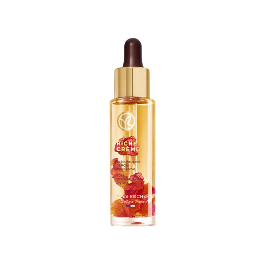 Yves Rocher Sérum Facial Riche Creme - Con Aceite de 1000 Rosas - Nutre, Regenera y Reduce Arrugas - Piel Suave y Luminosa - 30 Ml