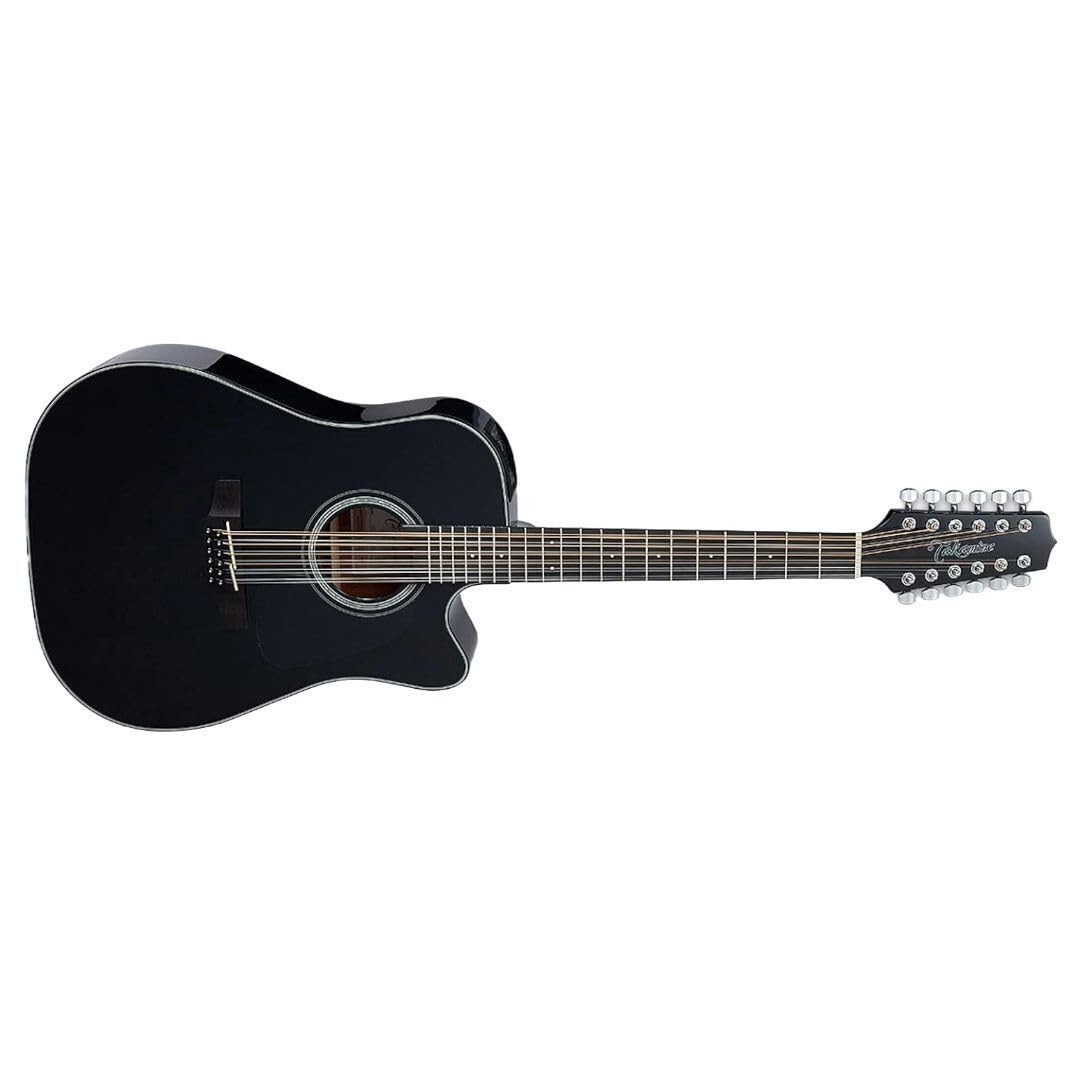 Takamine G Series GD30CE-12 Dreadnought - Guitarra electroacústica de 12 cuerdas, negro