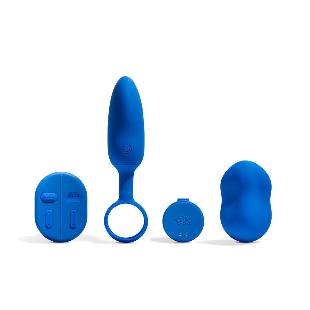 Vibrador Platanomelón Azul con Control Remoto 2 en 1 para Parejas