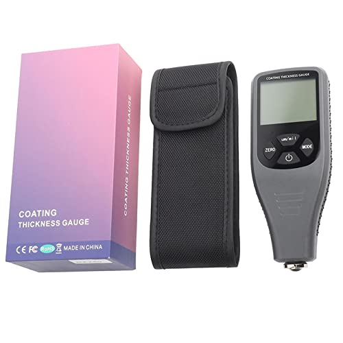 Walfront Probador de Espesor de Recubrimiento RZ240 Medidor de Prueba Automático de Metal Digital Medidor de Pintura de Espesor Portátil con Retroiluminación LCD para Uso Automotriz 0~1500um