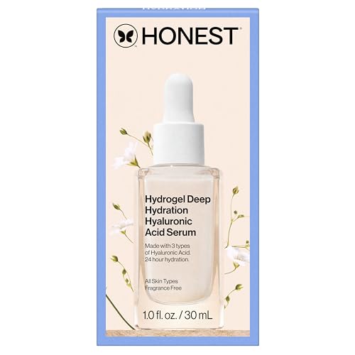 Honest Beauty Stay Hydrated Hyaluronic Acid + NMF Serum with 3 Types of Hyaluronic Acid | EWG Certified + Dermatologist Tested | Vegan + Cruelty Free | 30 mL