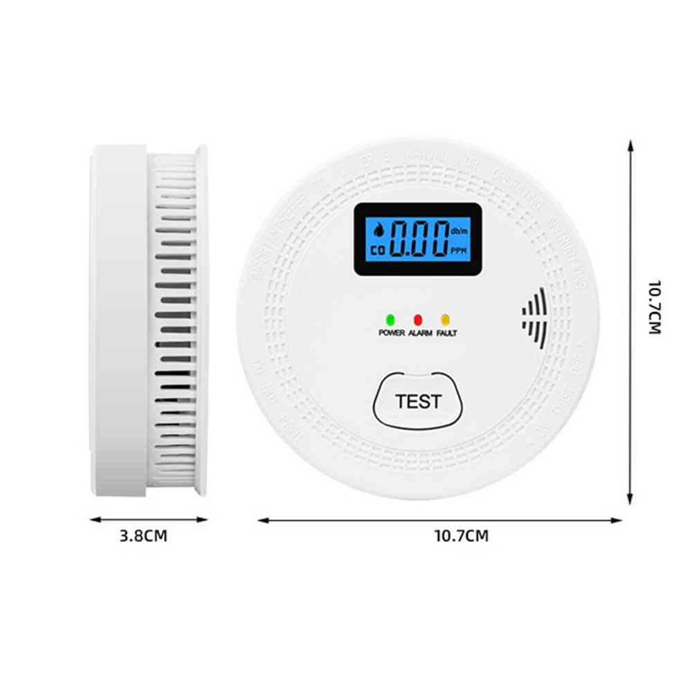 Detector de Humo y Monóxido ZUMECA Gris con Alarma Fotoeléctrica para Hogar, Hotel, Escuela