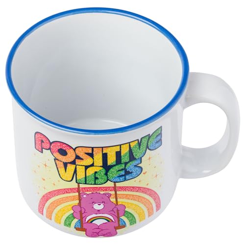 Taza de Cerámica Silver Buffalo con Purpurina Oso de Alegría 20 Onzas Positive Vibes