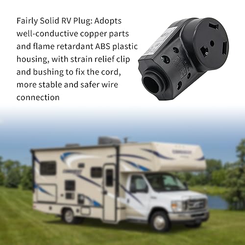 Homhelar TT-30R - Enchufe de repuesto para caravana de 30 amperios, resistente 125 V 30 A, enchufe de autocaravana resistente con mango ergonómico, para caravana, remolque de viaje