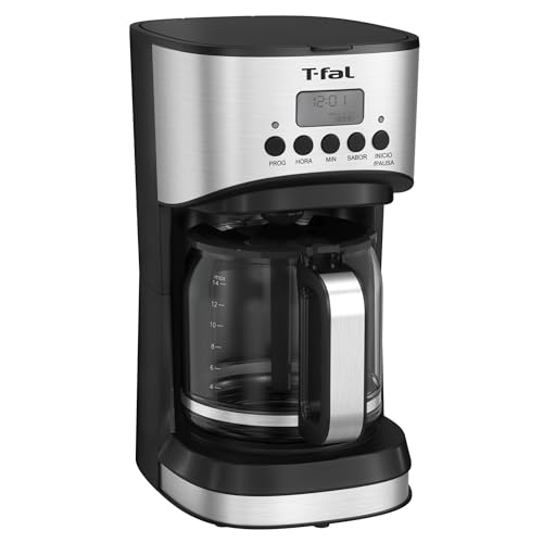 Cafetera de Filtro Permanente T-Fal Grand Café Inoxidable, 14 tazas, Programable, CM771D55