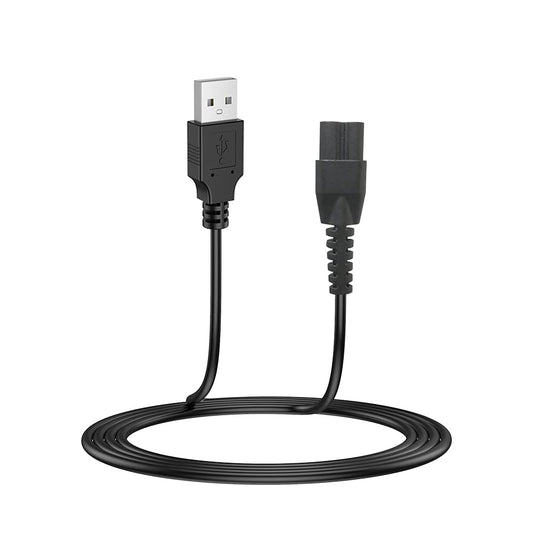 LIANSUM Cable de alimentación compatible con cortacésped Manscaped 3.0 y 2.0, cortador de pelo eléctrico Manscaped, Weed Whacker, negro, 5V DC, 5FT, macho a macho