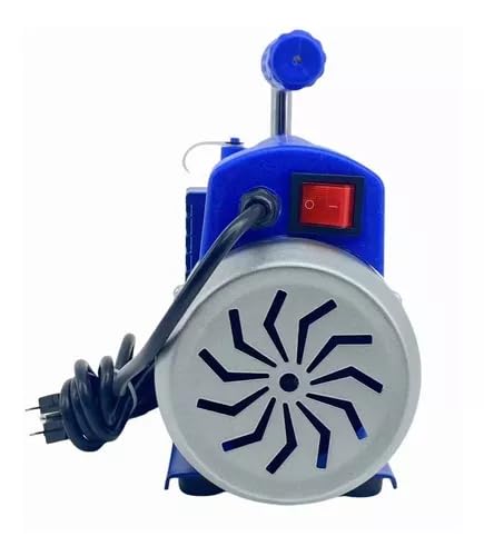 FIXITFAST Bomba de vacío rotativa de paletas de una etapa 3CFM 5 Pa 1/3HP para aire acondicionado refrigerante HVAC herramienta de aire, puerto de entrada abocardado Capacidad de aceite 225ml Azul