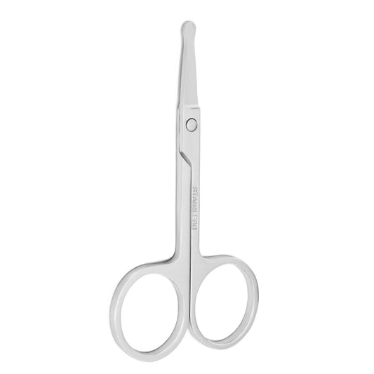 Tijeras Multiusos Motanar Plata de Punta Redonda para Cejas, Barba y Bigote para Hombre, Mujer y Bebé