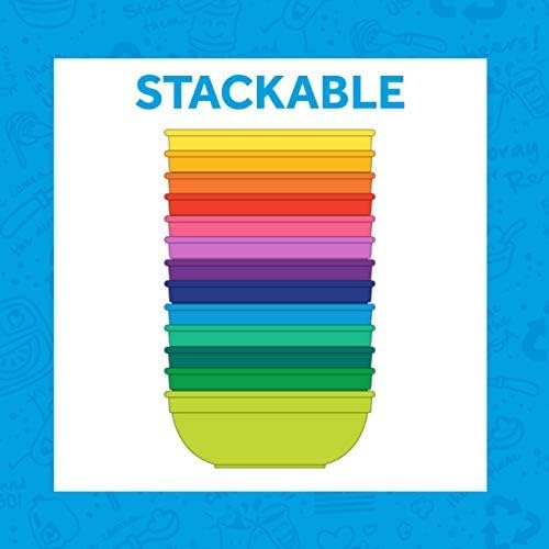 Re-Play - Cuencos para niños pequeños de 12 onzas para aperitivos y comidas diarias, aptos para lavaplatos y microondas, fabricado en Estados Unidos, juego de 6 a 5.75 x 2 pulgadas, sorbete
