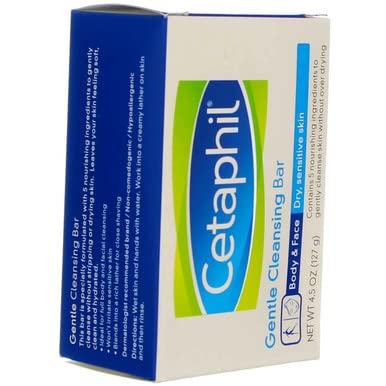 Cetaphil Gentle Cleansing Bar For Dry And Sensitive Skin, 4.5 oz by Cetaphil