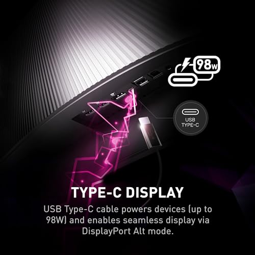 MSI MPG 341CQPX QD-OLED Monitor de Juegos OLED Curvado de 34 Pulgadas, 3440 x 1440 (UWQHD), Tiempo de Respuesta de 0,03 ms, 240Hz, HDR 400 True Black, HDMI, Puerto DP, USB Tipo C, inclinación,