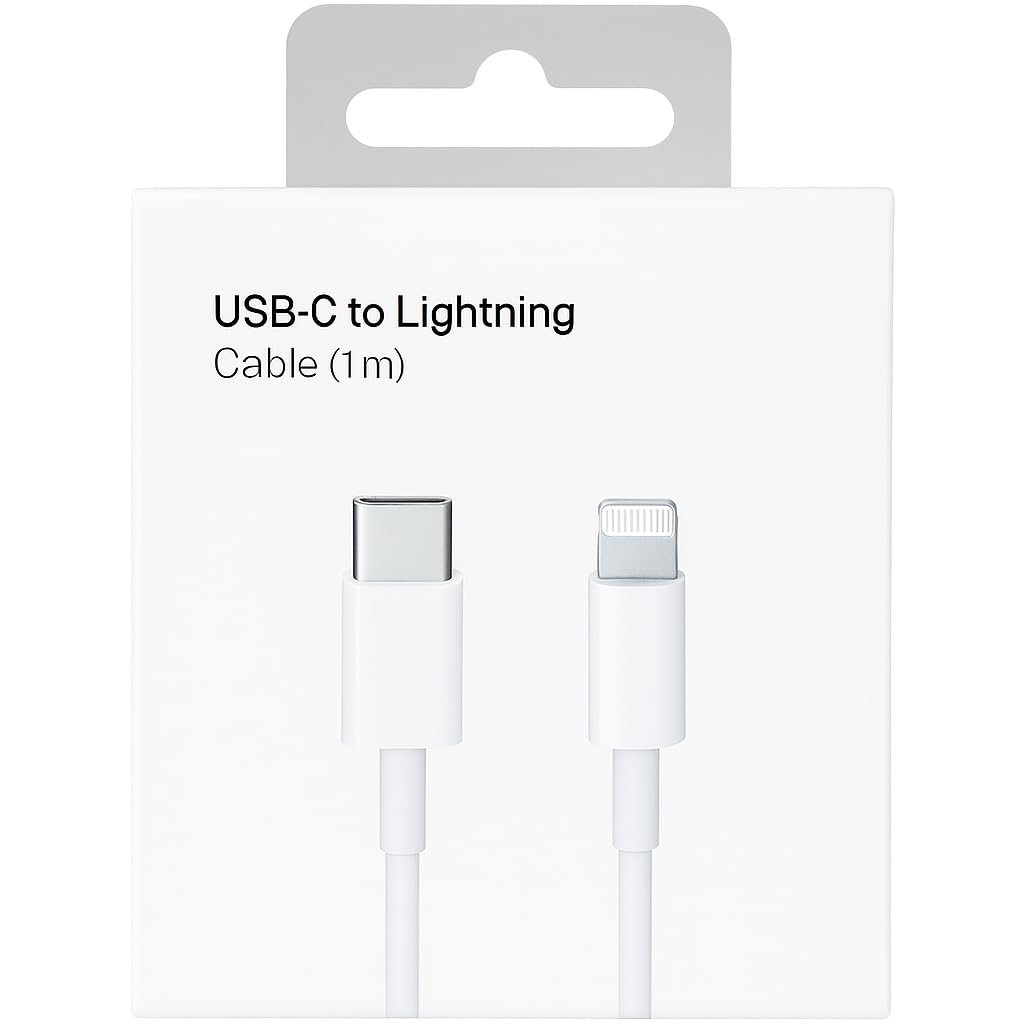Cable para iPhone USB-C a Lightnin, largo 1 metro, Color Blanco Calidad Premium OEM, Compatible con iPhone 5 al 14, iPad, AirPods y pro - 1 Metro de Largo