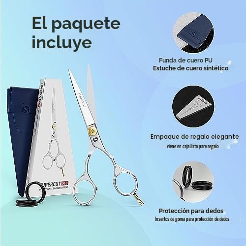 Tijeras de pelo Suvorna de 6 pulgadas para profesionales, barberos y peluqueros - tijeras de pelo para cortar, recortar y arreglar - tijeras de corte de pelo para hombres, mujeres, niños y adultos.