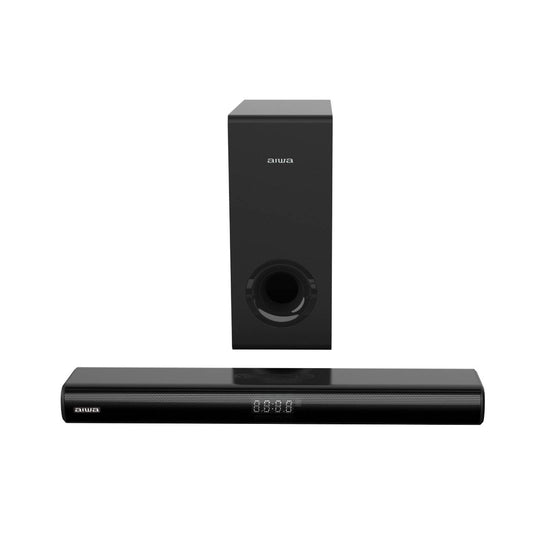 Barra de Sonido Aiwa Negro con Subwoofer Inalámbrico y Bluetooth 5.2