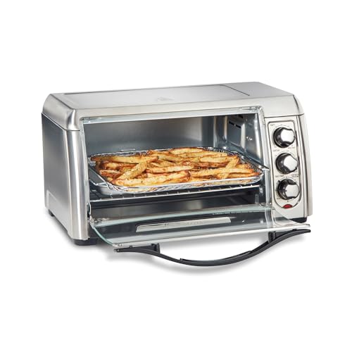 Hamilton Beach Horno Tostador con Freidora de Aire, 6 Rebanadas, Acero Inoxidable (31323)