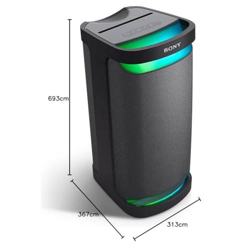 Sony SRS-XP700 - Bocina Bluetooth con Sonido omnidireccional para Fiestas, iluminación y batería de 25 h (IPX4, Mega Bass, función de Carga rápida, Party Conect) Negro