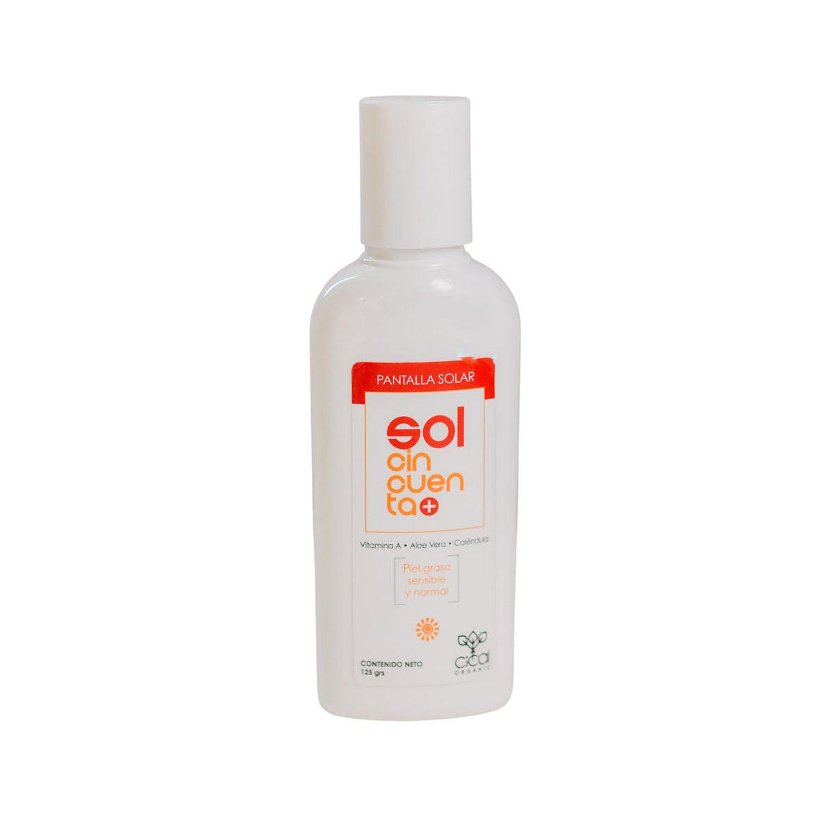 Protector Solar Cical Organic SPF 50+ con Aloe Vera y Caléndula a Prueba de Agua