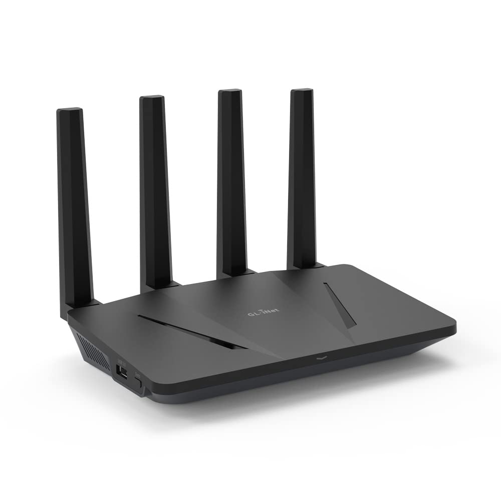 GL.iNet GL-AX1800 (Flint) WiFi 6 Router - Enrutador de Internet inalámbrico Gigabit de doble banda | 5 puertos Ethernet de 1G | Hasta 120 dispositivos | OpenVpn&WireGuard