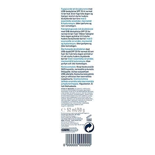 CeraVe Loción Hidratante de Rostro FPS25 |52ml| Hidratante facial diario con protector solar | Libre de fragancia