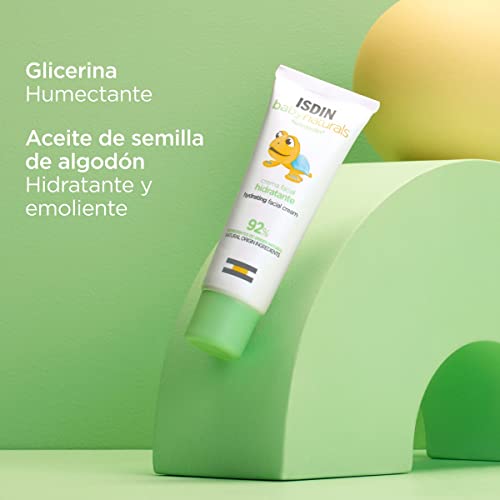 Nutraisdin Baby Naturals Crema Facial Hidratante Diaria para Bebé, con un 92% de Ingredientes de Origen Natural, 50ml