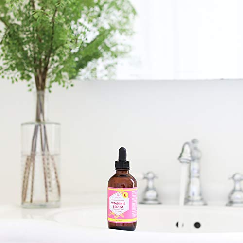 Vitamin E Jojoba Oil by Leven Rose 100% Pure Organic All Natural Face, Dry Skin & Body Moisturizer Treatment, Hair & Nail Growth Oil, Pure Makeup Remover, Acne Cleansing Oil Large 4 oz