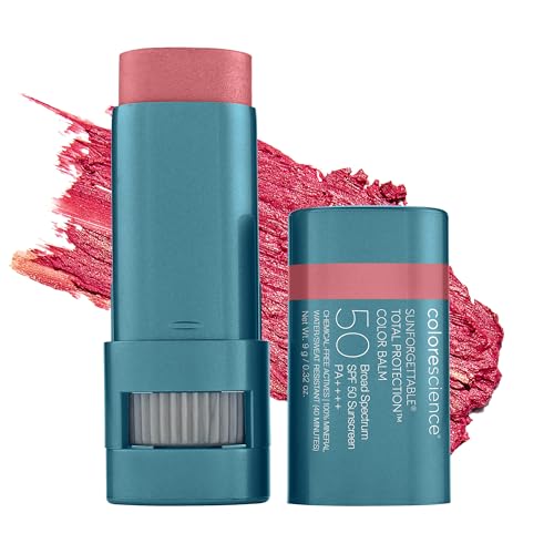 Colorescience. Sunforgettable Total Protection Color Balm SPF 50 /PA++++, UVA/UVB, Bálsamo con color para mejillas labios y párpados, antioxidante, hidratante, 9gr - Tono - Pink Sky