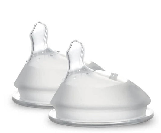 haakaa Haakaa Generación 3. Tetinas de silicona para biberones, anticólicos, de boca ancha, 100% silicona de grado médico, compatibles con todos los biberones Haakaa, paquete de 2 (talla L (2 piezas)