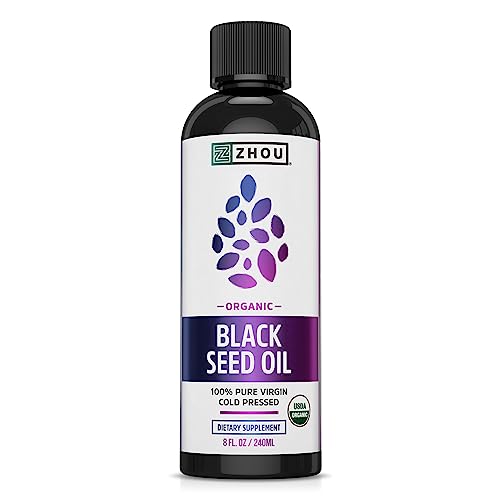 Zhou - Aceite de Semilla Negra Orgánico 100% Puro Prensado en Frío, 240ml