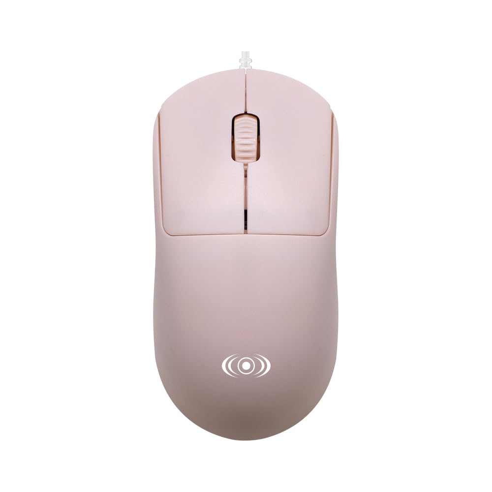 CONTROL EXPERT Mouse Alámbrico Cable USB 1.3 Metros Compatible con PC, Mac, Laptop (Rosa)