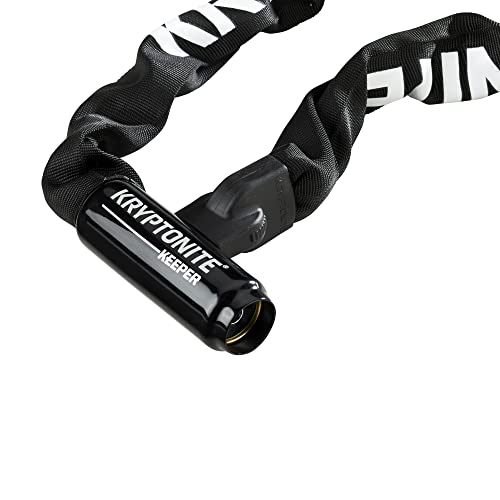 Kryptonite Keeper 712 - Candado con cadena, 1.2 m de largo, resistente y antirrobo, con llaves, para bicicleta, motocicleta, scooter, puerta y cerca, color negro