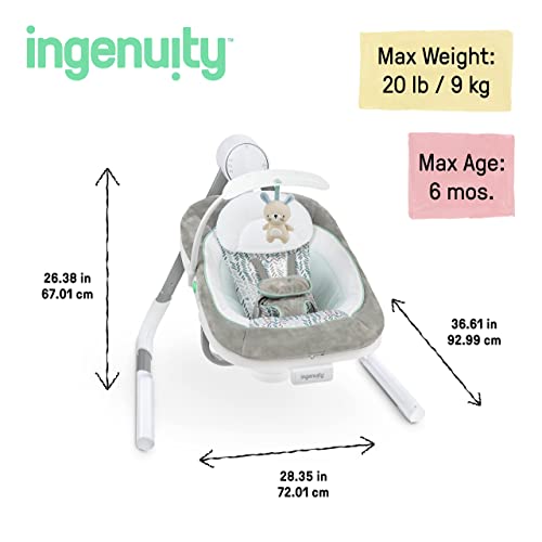 Ingenuity AnyWay Sway OM-9M, Silla Mesedora para bebé, color gris