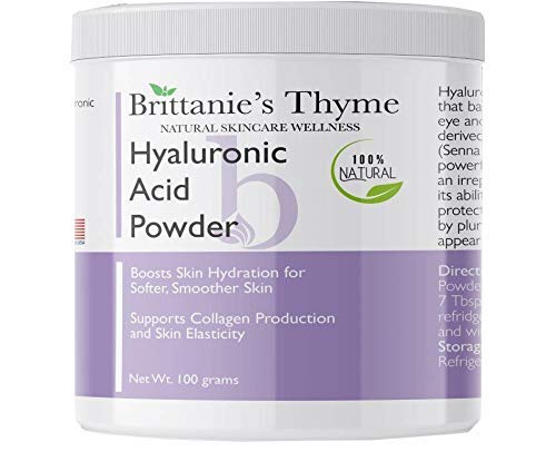 Suero en Polvo de Ácido Hialurónico Britannie’s Thyme Puro Natural, Mejora la Hidratación de la Piel