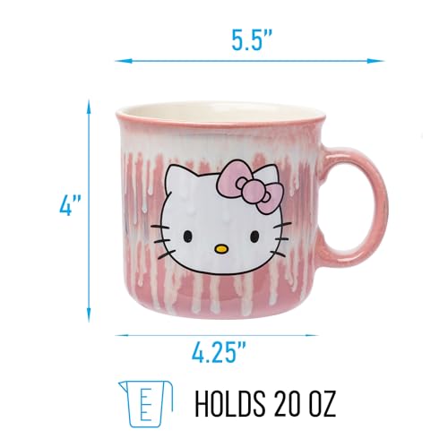 Taza de Cerámica Silver Buffalo Hello Kitty Rojo con Efecto Goteo de 20 Onzas