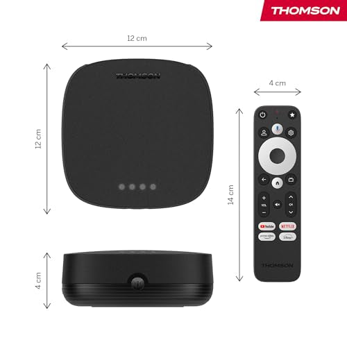 Streaming Box Thomson Plus 270 Negro con Altavoz Integrado y Google TV 4K UHD