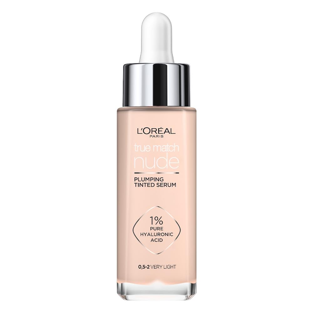 L'Oreal Paris Cosmetics True Match Serum Rellenador con Color Y Ácido Hialurónico, Tono 0.5-2 Very Light