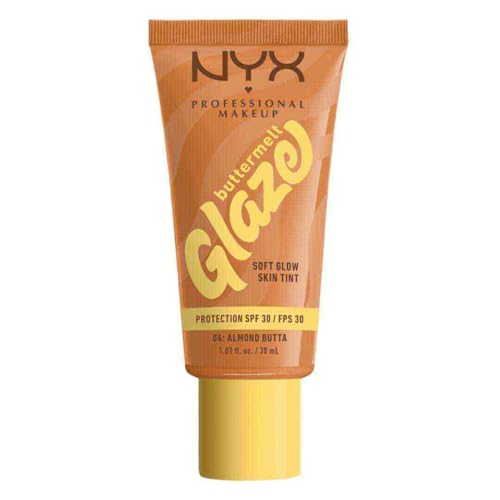 Tinta de Maquillaje Glaze Tint con SPF 30 de Nyx Professional Makeup, Tono Almond Butta (Beige Obscuro)