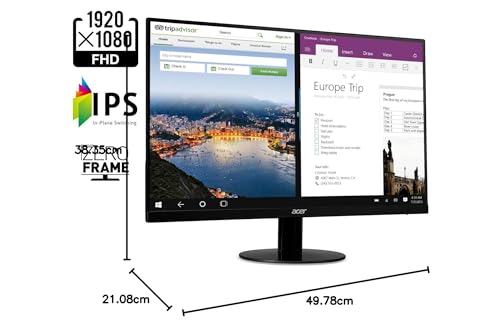 Monitor acer Negro Ultradelgado con AMD Radeon FREESYNC y 1 ms para Juegos
