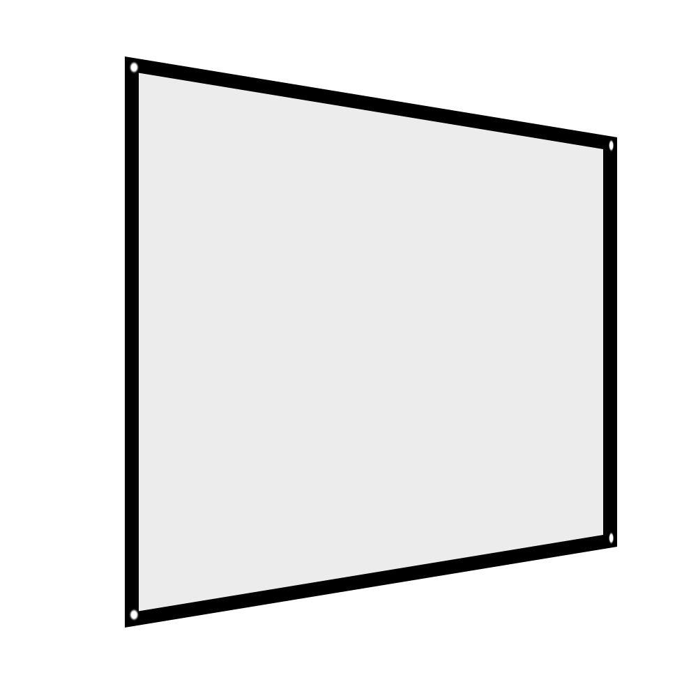 Zopsc Pantalla de portátil Pantalla de proyección de Cortina de de 60-100 Pulgadas portátil Plegable sin Pliegue en 4: 3, para películas(84 Pulgadas)