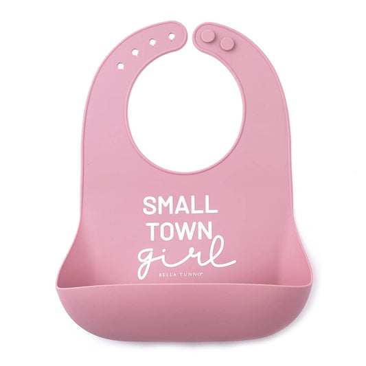 Babero de Silicona Bella Tunno Impermeable Ajustable Niña de Ciudad Pequeña para Bebés y Niños Pequeños