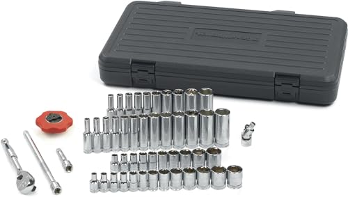 GEARWRENCH GEARWRENCH - Juego de herramientas para mecánica (54 piezas, 1/4", 6 puntos, métrico estándar y profundo)