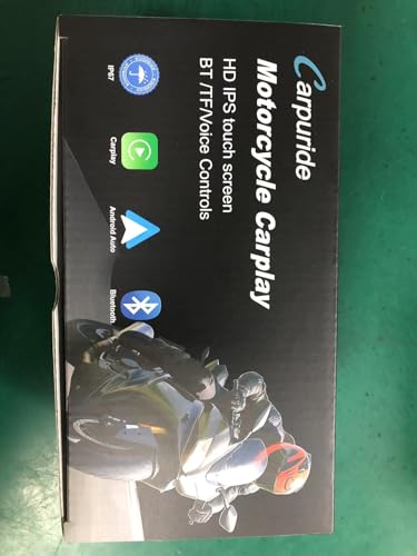 Carpuride W603D - visualización GPS Carplay para motocicleta, inalámbrica CarPlay y Android Auto para Moto, con cámaras duales HD 1080P, control remoto, visualización táctil impermeable de 6.3