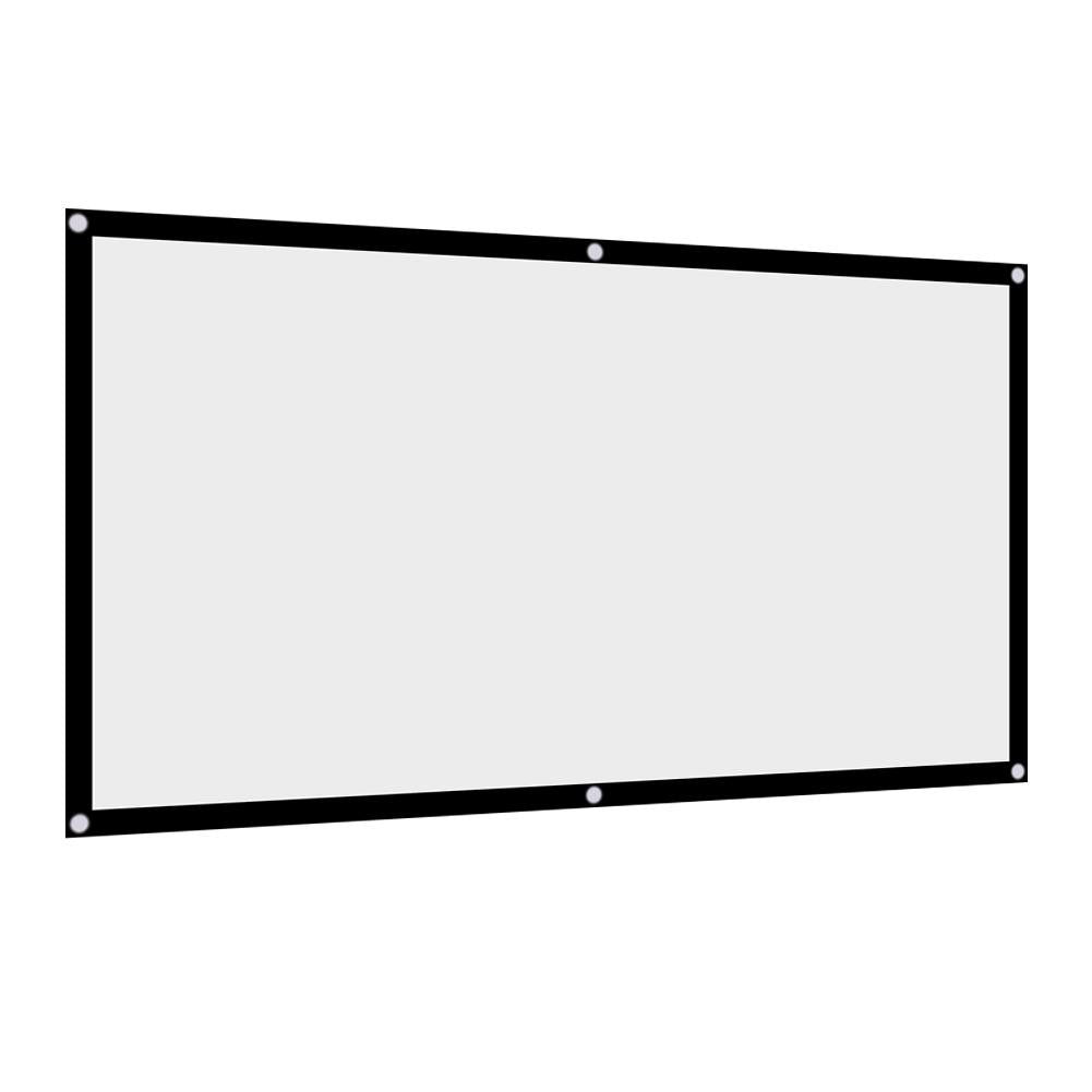 ASHATA Pantalla Portátil para, Tela para, Tejido Cortina para Proyección, Pantalla 16: 9 Plegable Tamaño Seleccionable para Cine en Casa Oficina(120 Inch)