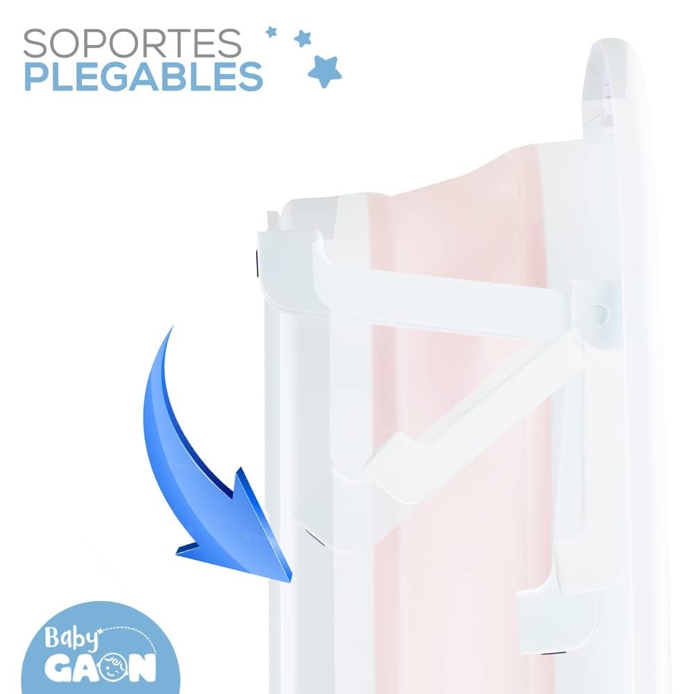 GAON Bañera Plegable para Niños, Tina con Sensor de Temperatura, Bañera Multifuncional con Orificio de Drenaje (Rosa)